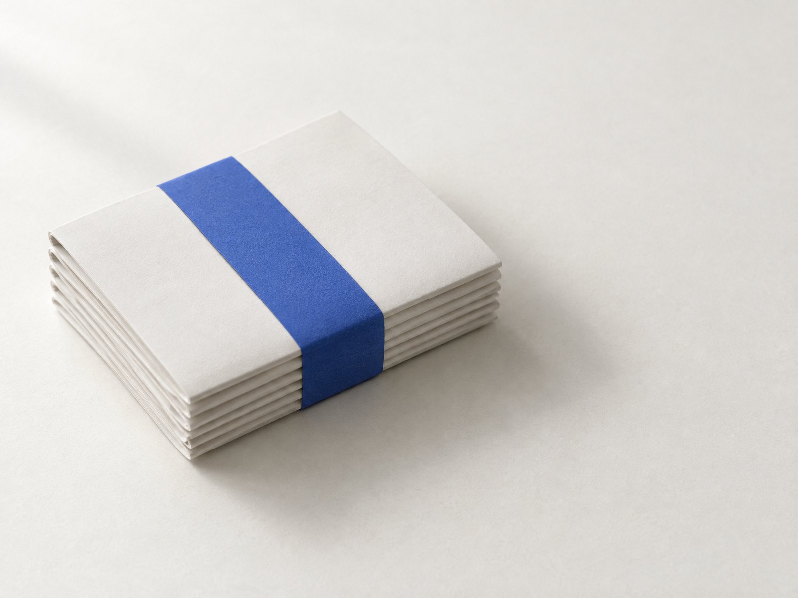 A small folded edition with a blue paper band, on paper