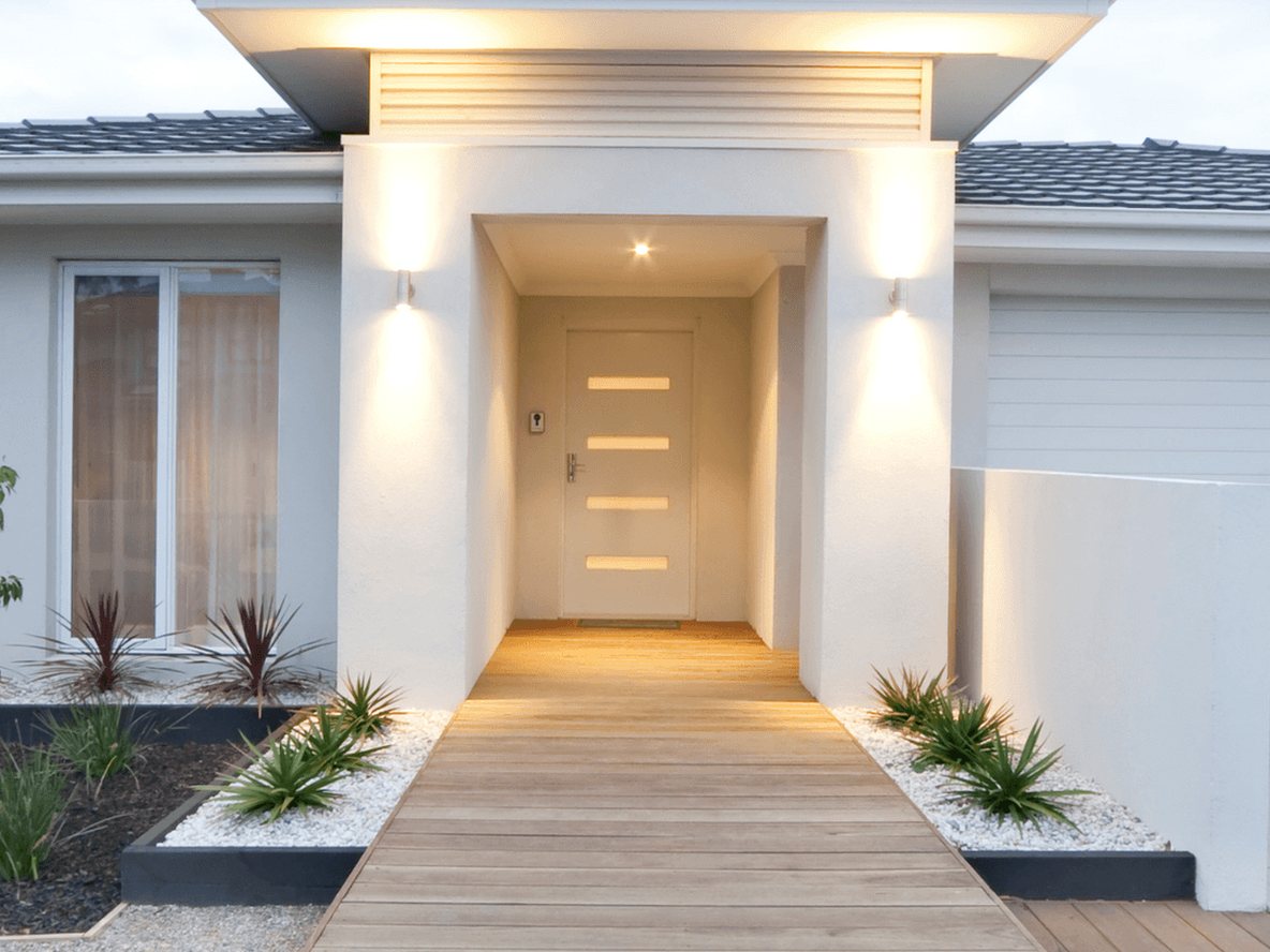 New home facade at dusk — Nesta Builder Brokers